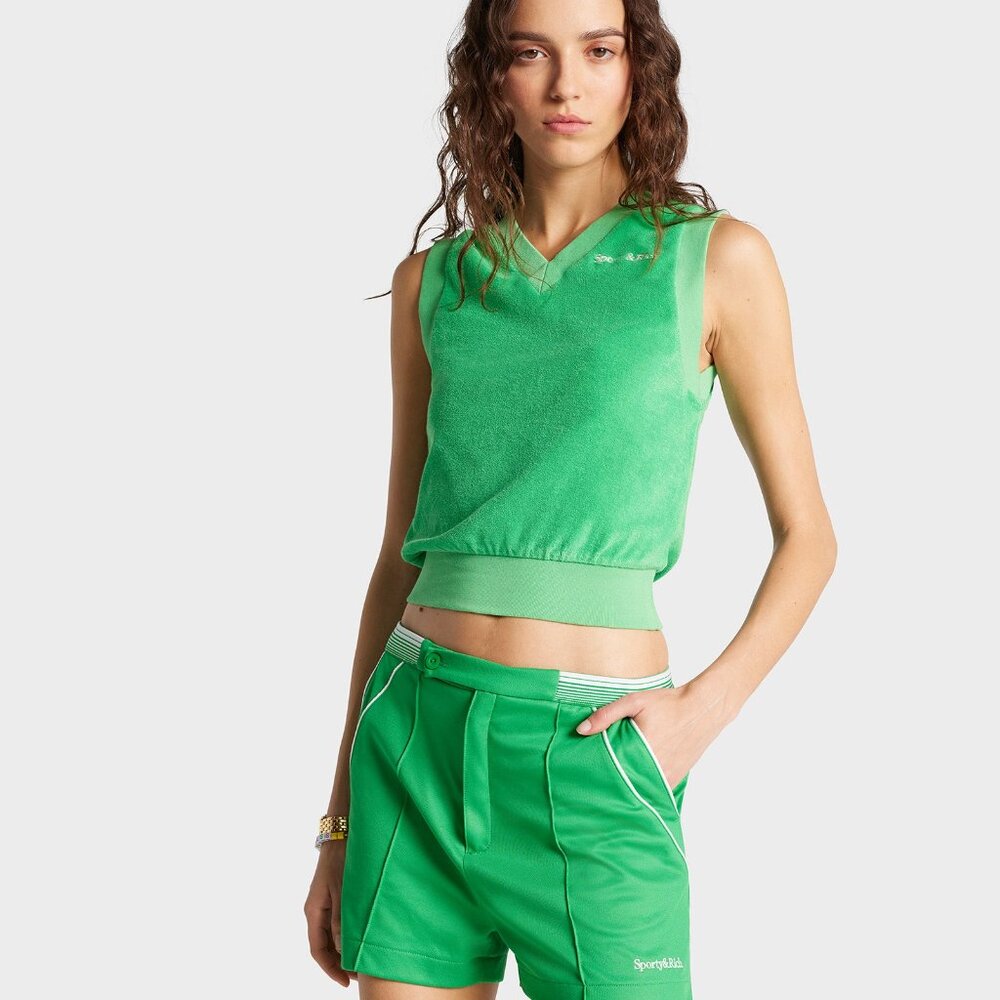 Sporty & Rich / Serif Logo Borg Golf Tennis Shorts / Medium - NWT